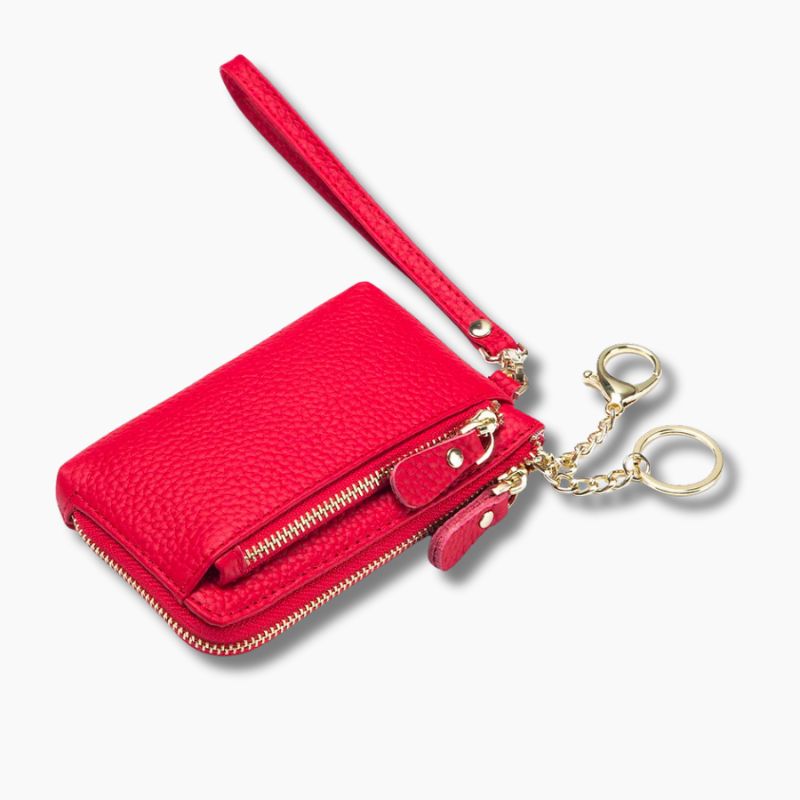 Porte monnaie femme cuir rouge L'artisan Cuir