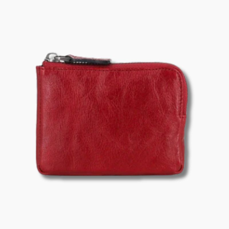 Porte monnaie cuir homme rouge L'artisan Cuir