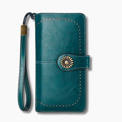 SENDEFN Wallets for Women Genuine Leather Credit Card Holder with RFID Blocking Large Capacity Wristlet 24 Card Slots 5162 L'artisan Cuir