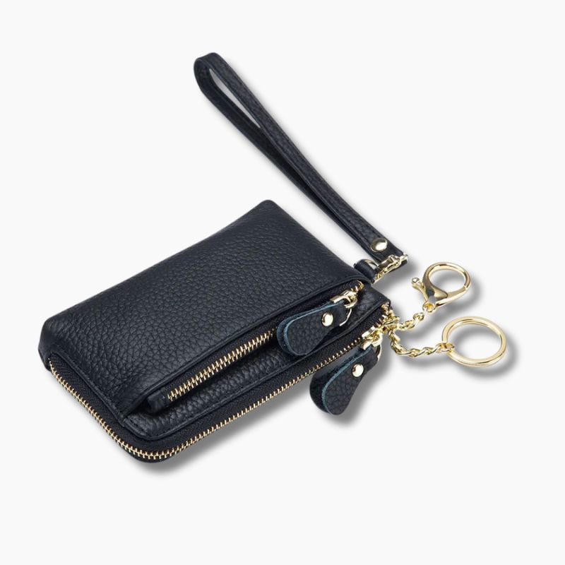 Porte monnaie cuir noir femme L'artisan Cuir