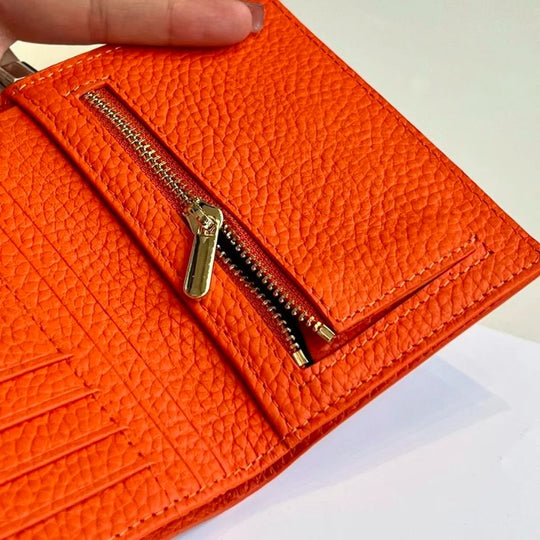 Portefeuille femme cuir orange L'artisan Cuir