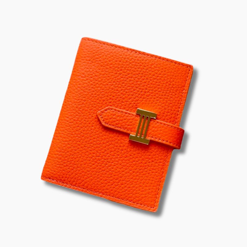 Portefeuille femme cuir orange L'artisan Cuir