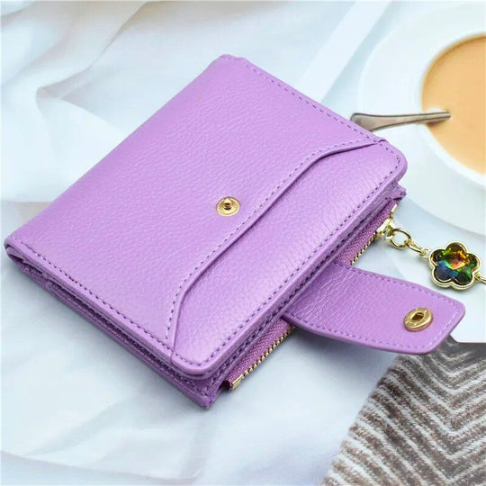 Portefeuille femme cuir violet L'artisan Cuir