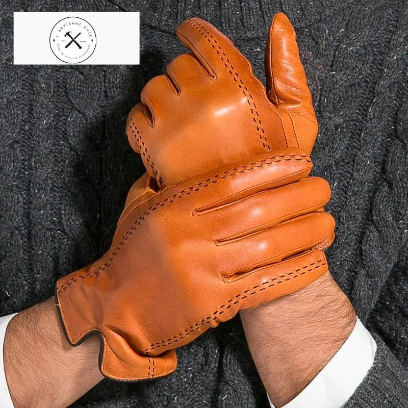 Gant en cuir Orange L'artisan Cuir