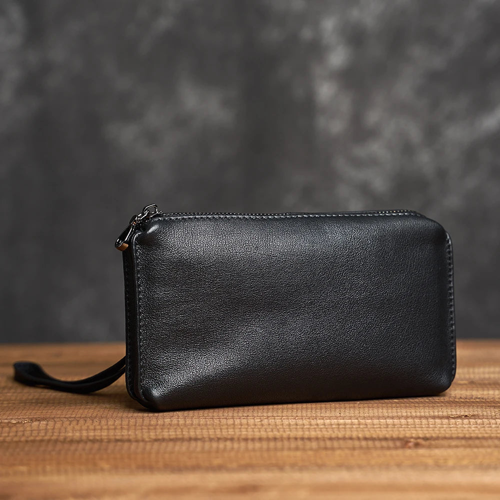 Petite Pochette Cuir Homme – Cuir de Vachette Lisse, Dragonne Amovible L'artisan Cuir