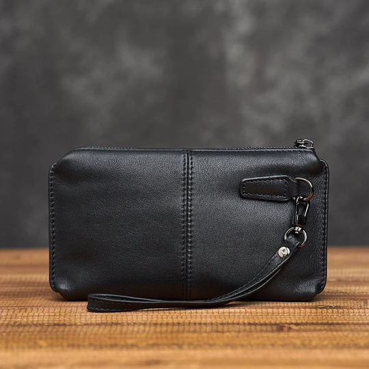 Petite Pochette Cuir Homme – Cuir de Vachette Lisse, Dragonne Amovible L'artisan Cuir