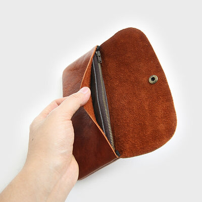 Genuine Leather Wallets Men Women Vintage Cowhide Long Slim Men's Purse With Passport Card Holder Zipper Coin Pocket Phone Bag L'artisan Cuir
