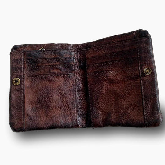 Portefeuille homme cuir marron vielli L'artisan Cuir