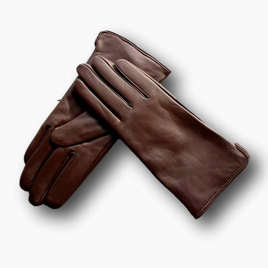 Gant en cuir marron femme L'artisan Cuir