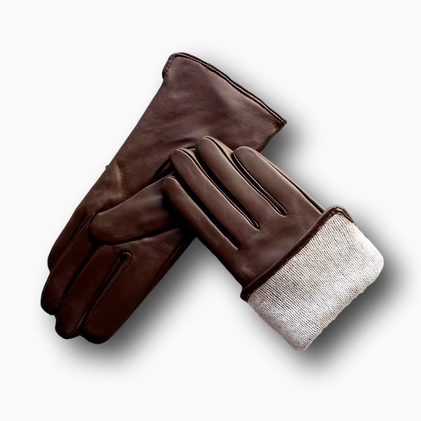 Gant en cuir marron femme L'artisan Cuir