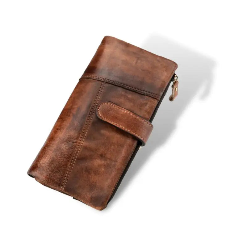 Portefeuille cuir marron femme L'artisan Cuir