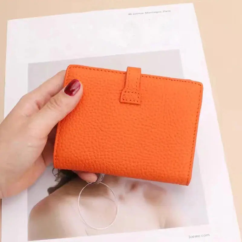 Portefeuille femme cuir orange L'artisan Cuir