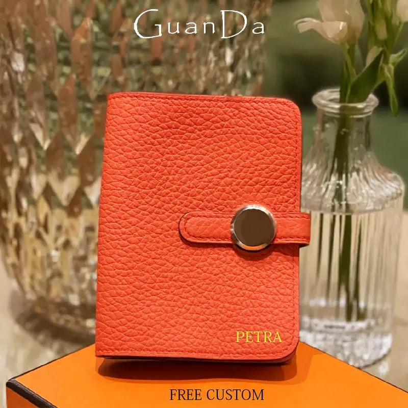 Portefeuille femme cuir orange L'artisan Cuir