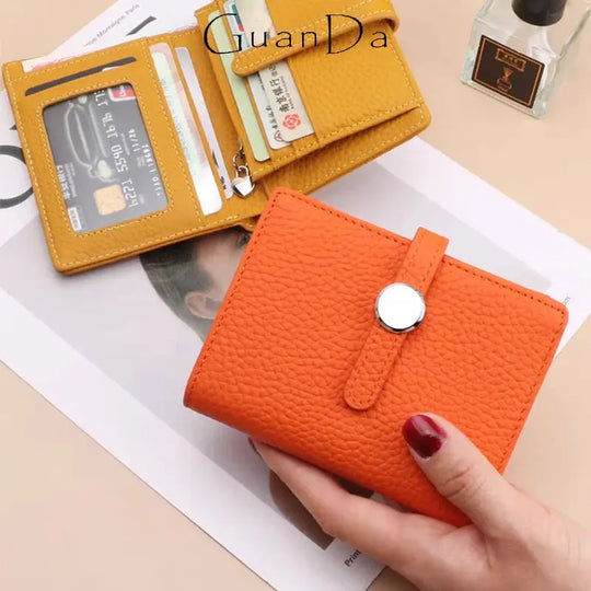 Portefeuille femme cuir orange L'artisan Cuir