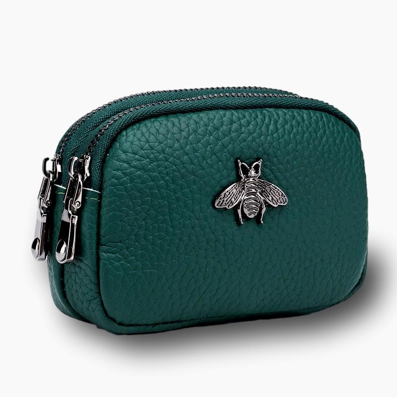 Porte-monnaie femme cuir vert L'artisan Cuir