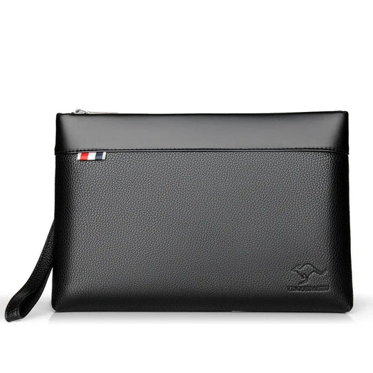 Pochette Homme Business Noire – Effet Grainé, Zippée avec Dragonne L'artisan Cuir