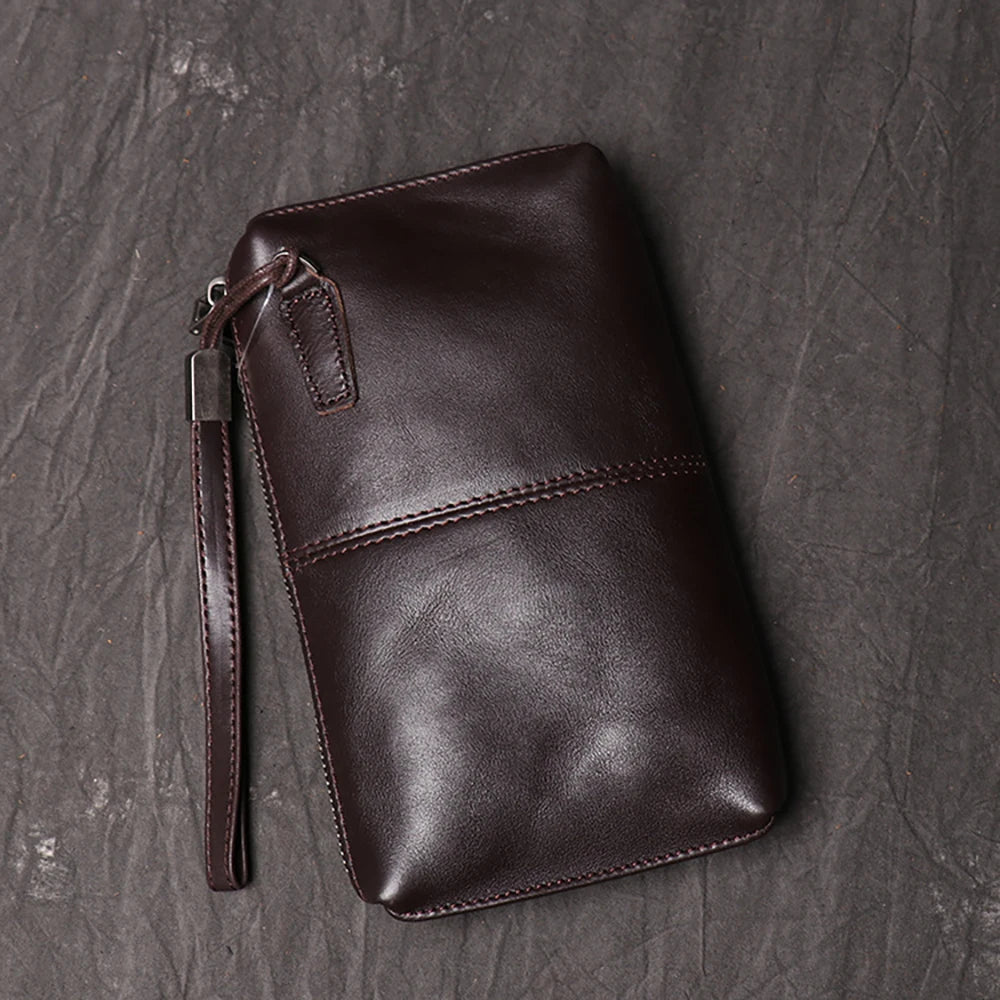 Pochette Cuir Grainé Noir Zip Intégral L'artisan Cuir