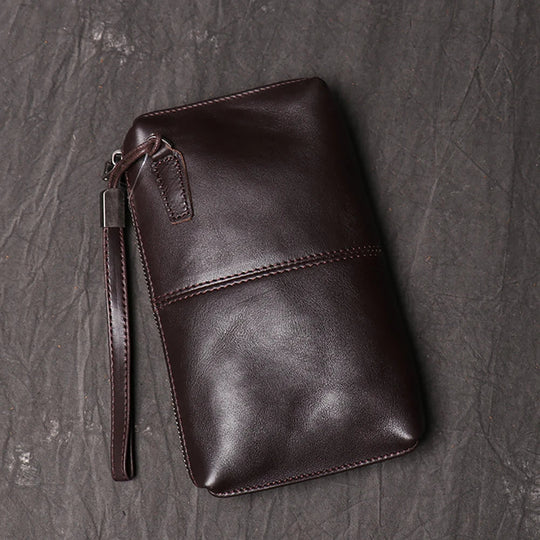 Pochette Cuir Grainé Noir Zip Intégral L'artisan Cuir