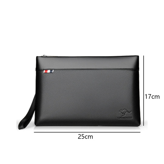 Pochette Homme Business Noire – Effet Grainé, Zippée avec Dragonne L'artisan Cuir