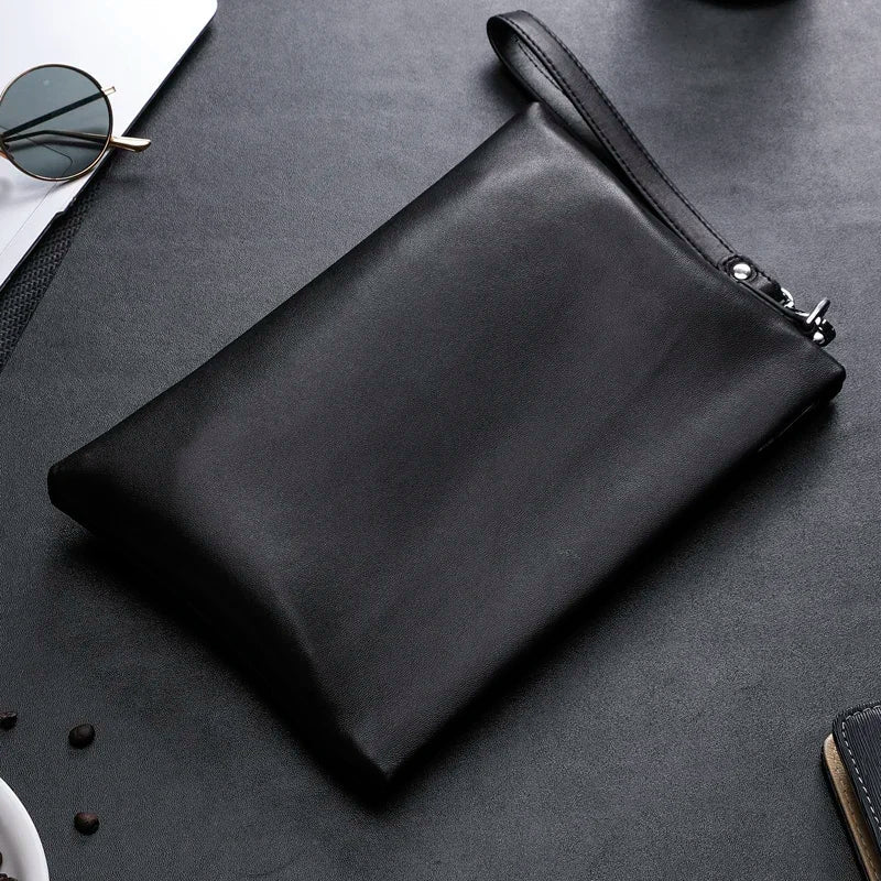 Pochette Enveloppe Cuir Souple Homme Noire L'artisan Cuir