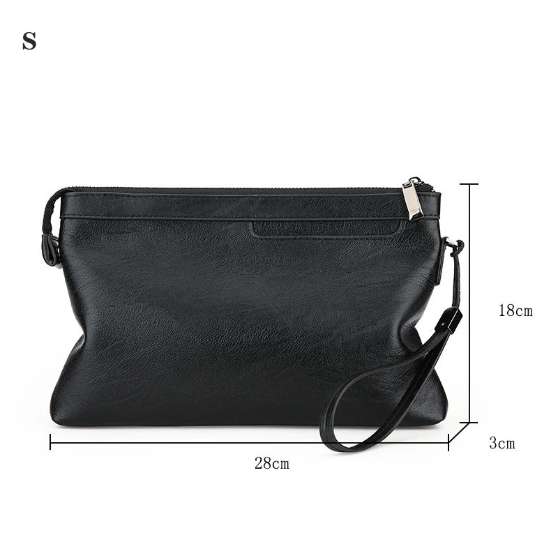 Pochette Homme Plate Marron Foncé – Zippée, Multi-Poches L'artisan Cuir