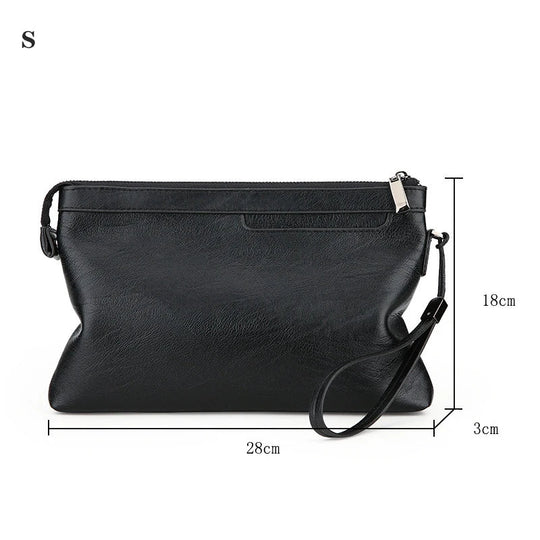 Pochette Homme Plate Marron Foncé – Zippée, Multi-Poches L'artisan Cuir