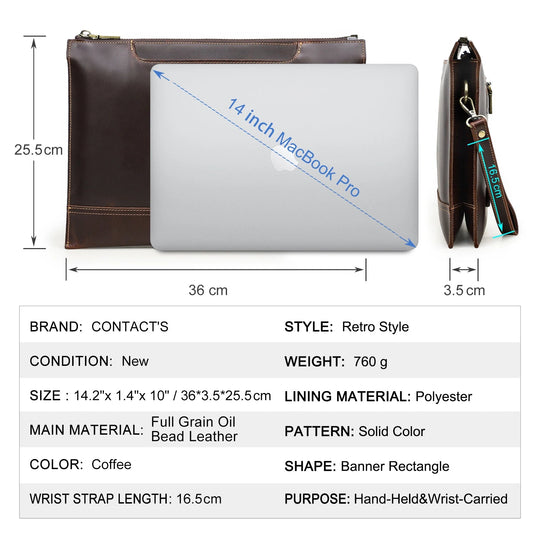 Pochette Porte-Documents Cuir Homme Marron L'artisan Cuir