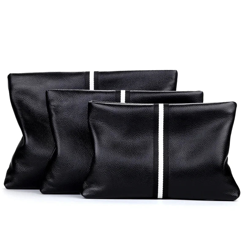 Pochette Cuir de Vachette Noire avec Dragonne L'artisan Cuir