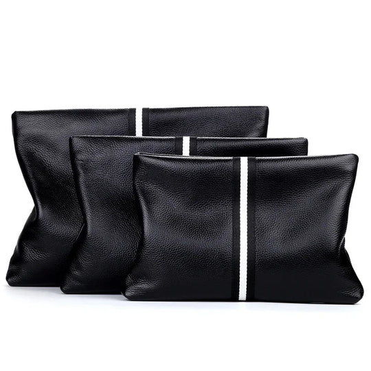 Pochette Cuir de Vachette Noire avec Dragonne L'artisan Cuir