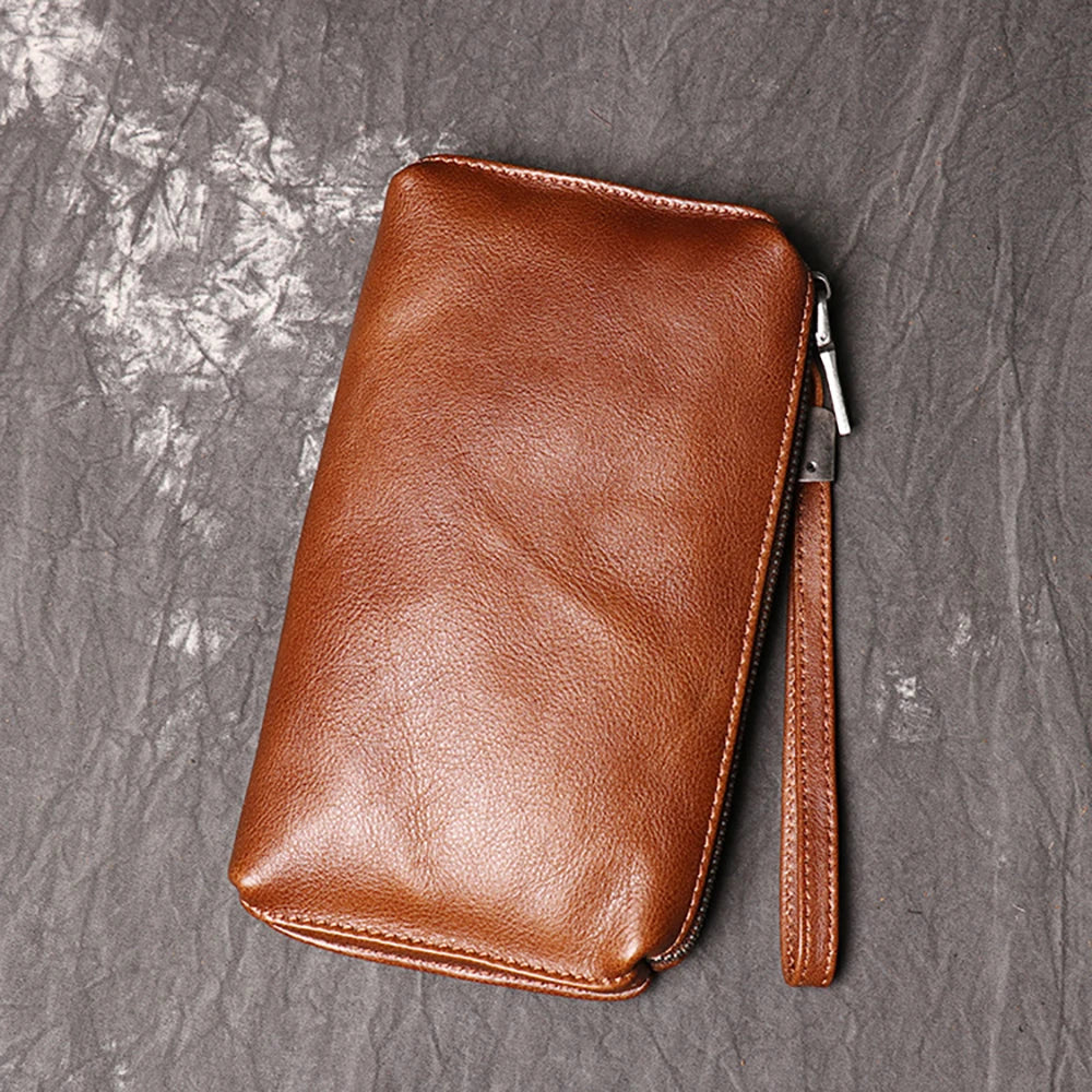 Pochette Cuir Grainé Noir Zip Intégral L'artisan Cuir