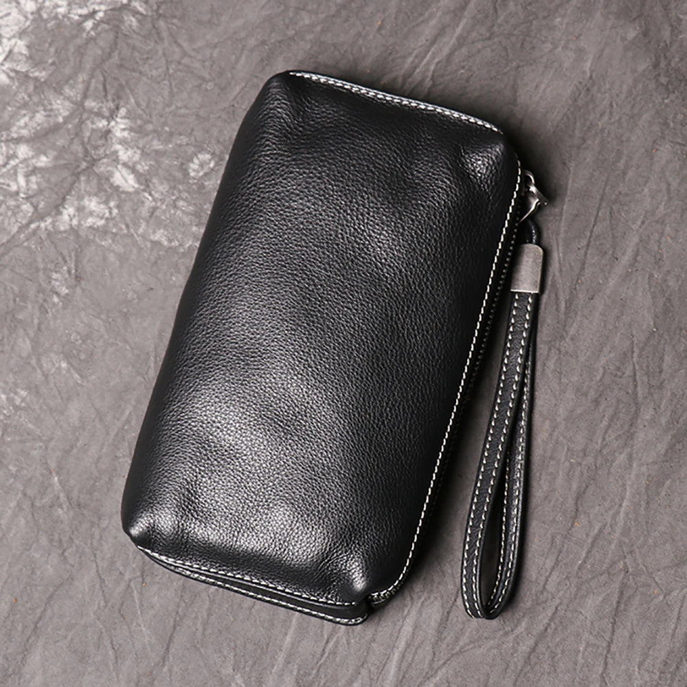 Pochette Cuir Grainé Noir Zip Intégral L'artisan Cuir