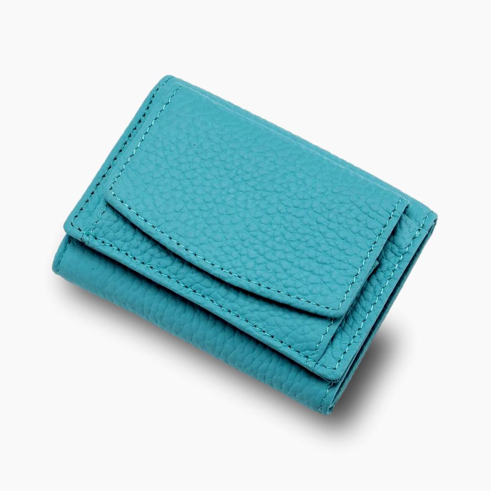 Porte-monnaie femme cuir bleu L'artisan Cuir