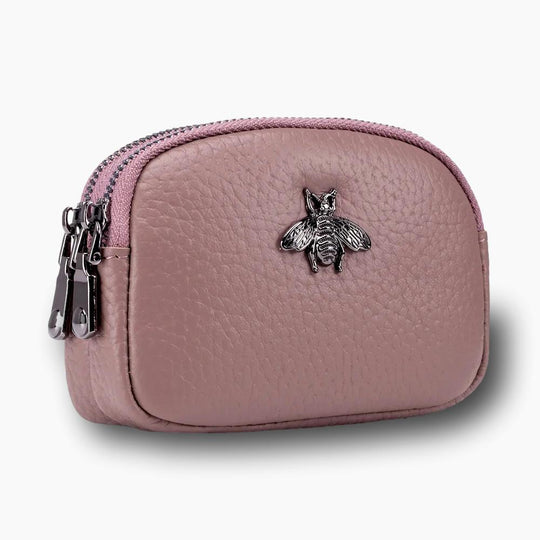 Porte monnaie femme cuir rose L'artisan Cuir