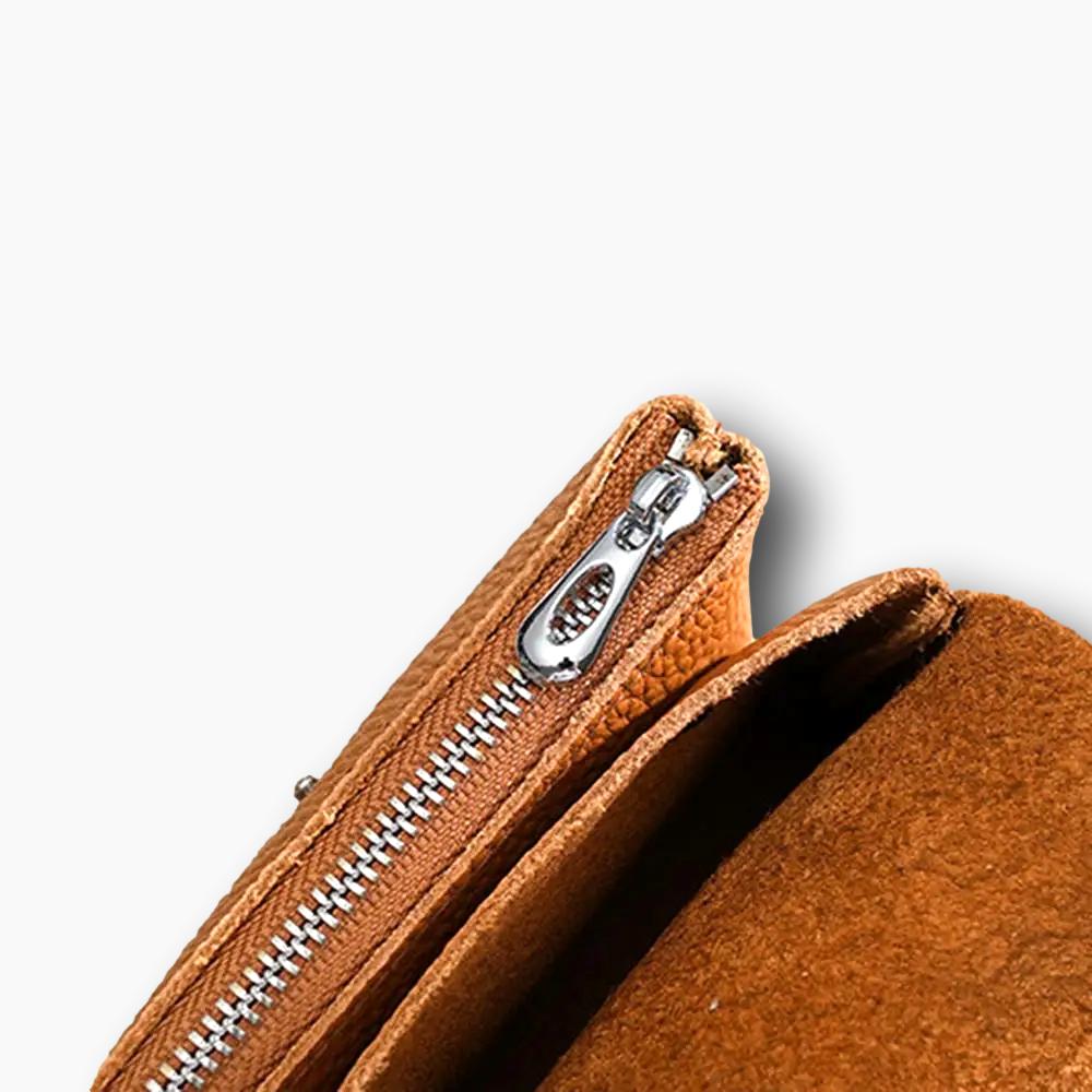 Porte monnaie femme cuir camel L'artisan Cuir