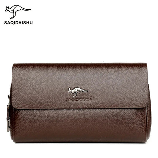 Pochette Homme Noire à Rabat – Effet Grainé, Multi-Poches avec Porte-Clés L'artisan Cuir