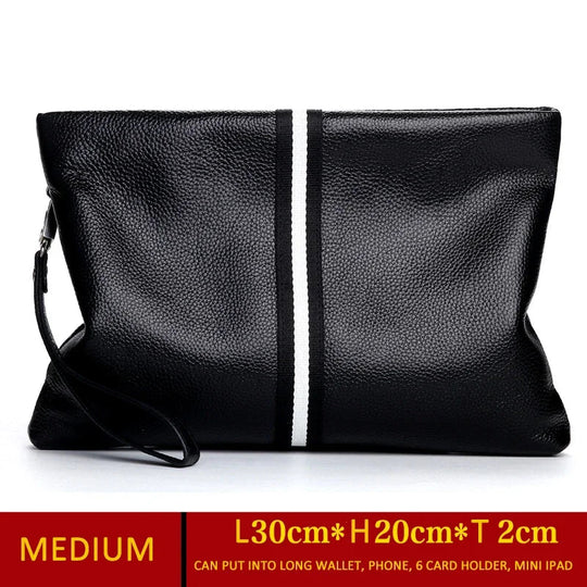 Pochette Cuir de Vachette Noire avec Dragonne L'artisan Cuir
