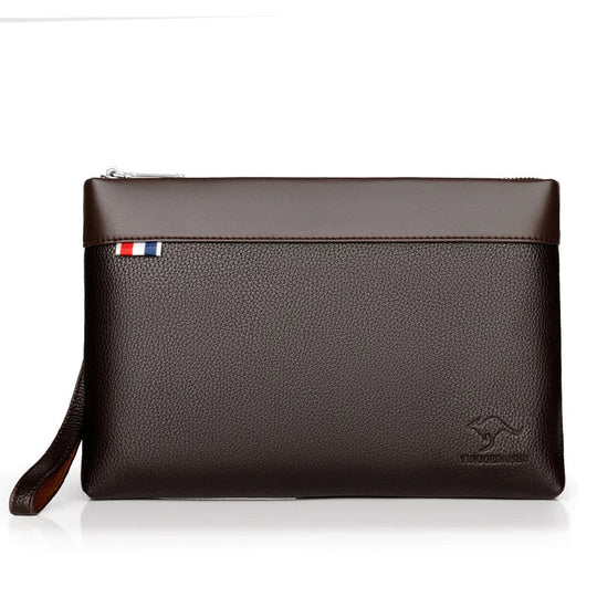 Pochette Homme Business Noire – Effet Grainé, Zippée avec Dragonne L'artisan Cuir