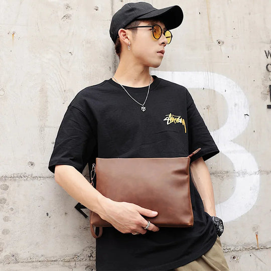 Pochette Tablette Homme Camel Effet Vieilli L'artisan Cuir