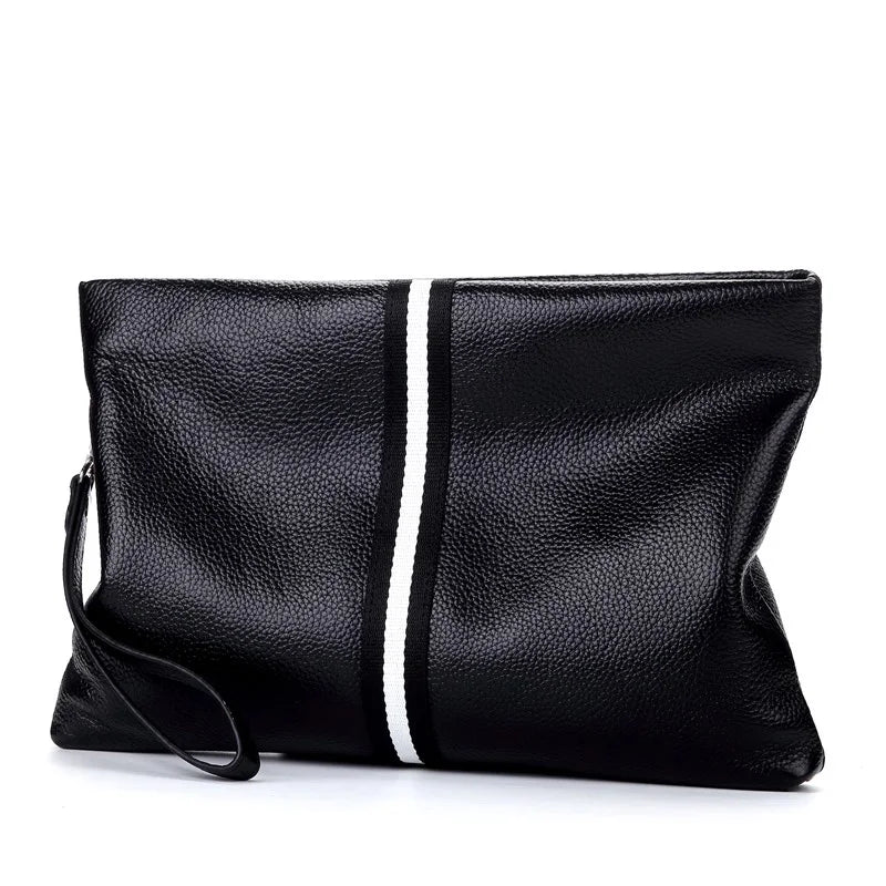 Pochette Cuir de Vachette Noire avec Dragonne L'artisan Cuir