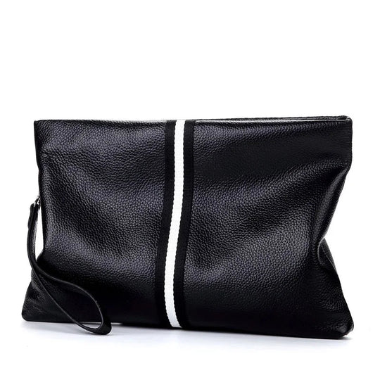 Pochette Cuir de Vachette Noire avec Dragonne L'artisan Cuir