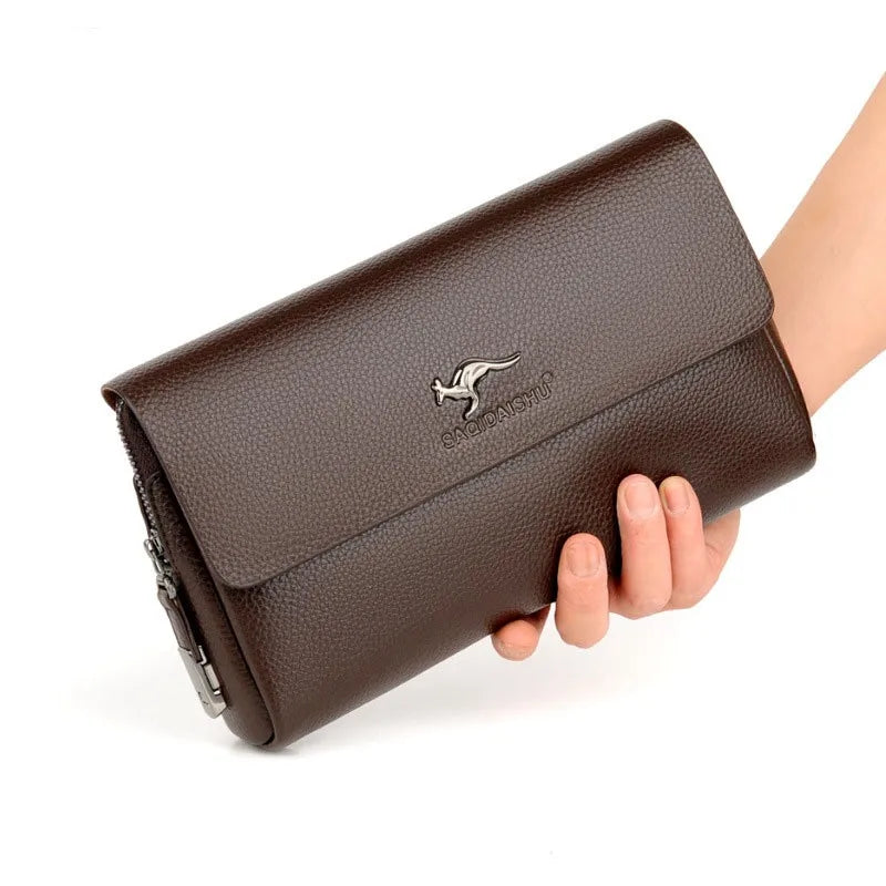 Pochette Homme Noire à Rabat – Effet Grainé, Multi-Poches avec Porte-Clés L'artisan Cuir