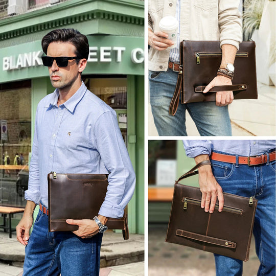 Pochette Porte-Documents Cuir Homme Marron L'artisan Cuir