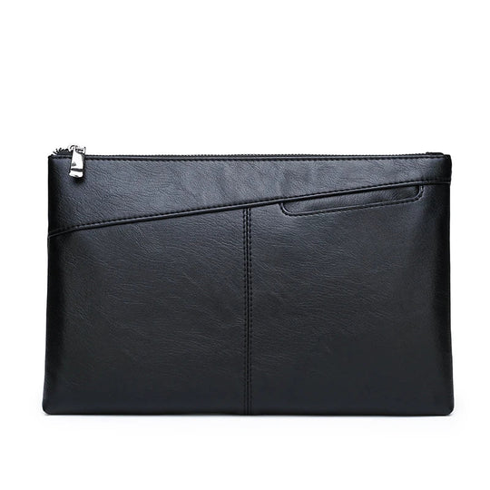 Pochette Cuir Homme Noire Souple – Poche Téléphone Extérieure, Zippée avec Dragonne L'artisan Cuir