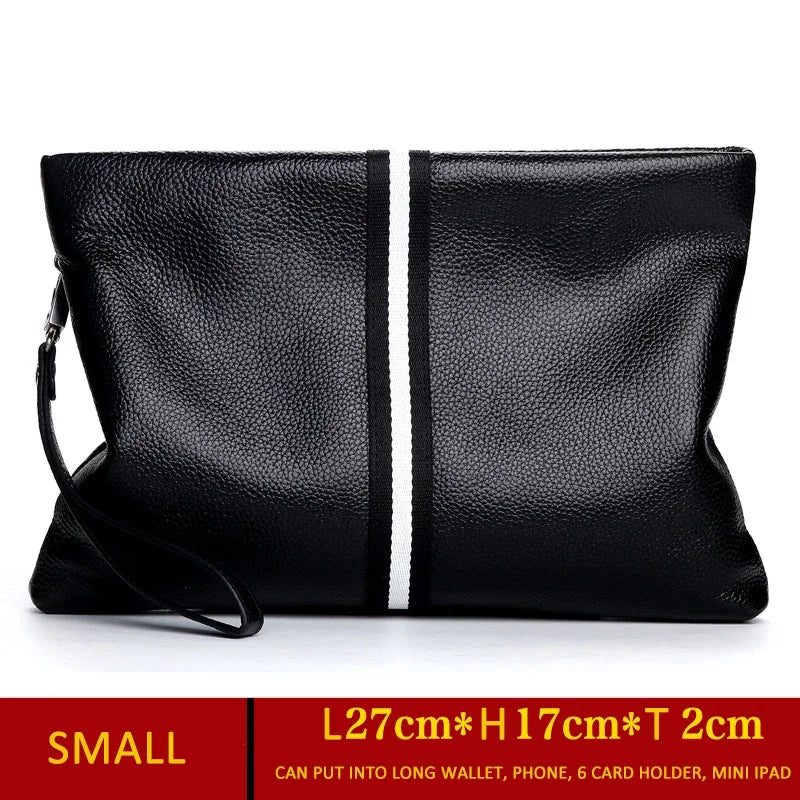 Pochette Cuir de Vachette Noire avec Dragonne L'artisan Cuir