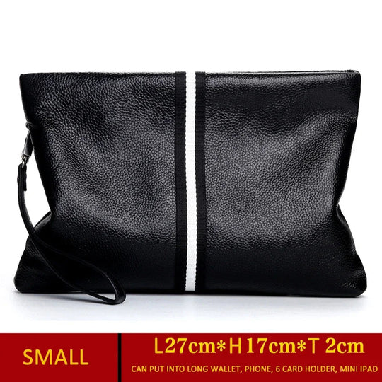 Pochette Cuir de Vachette Noire avec Dragonne L'artisan Cuir