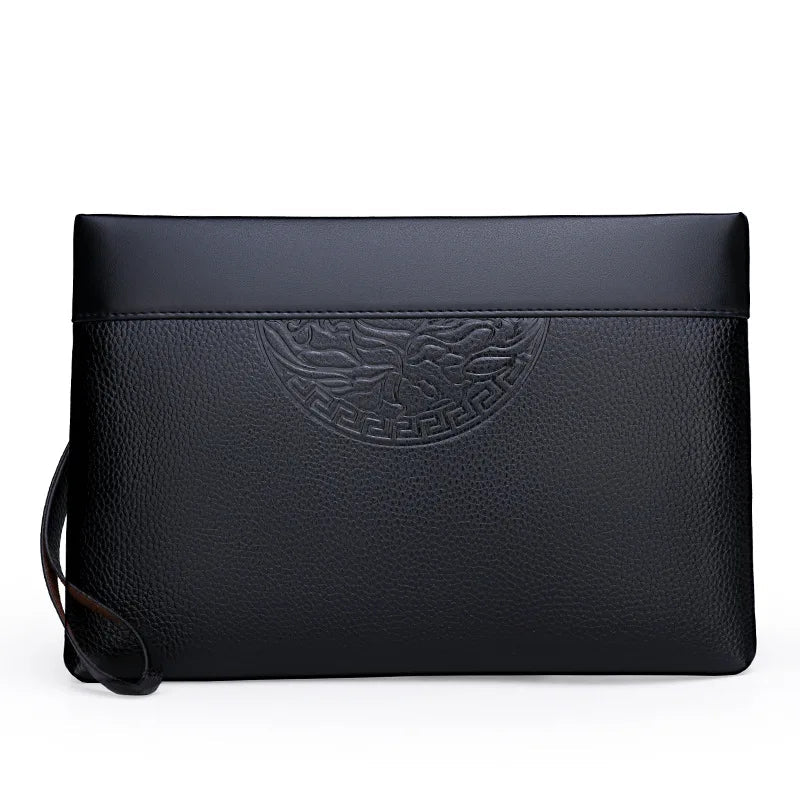 Pochette Homme Marron Business – Effet Grainé, Zippée avec Dragonne L'artisan Cuir