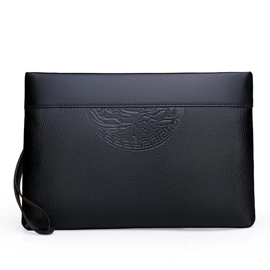 Pochette Homme Marron Business – Effet Grainé, Zippée avec Dragonne L'artisan Cuir