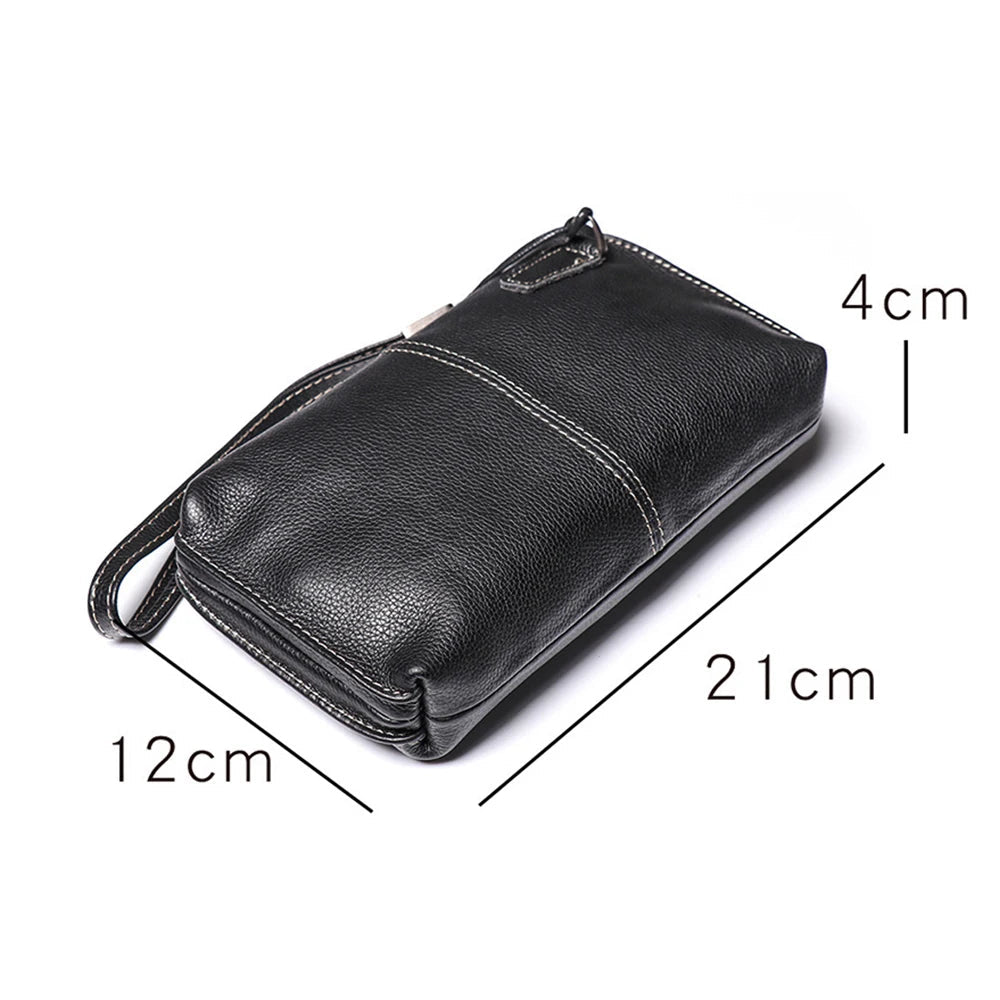 Pochette Cuir Grainé Noir Zip Intégral L'artisan Cuir