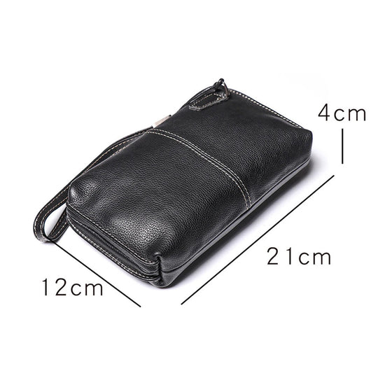 Pochette Cuir Grainé Noir Zip Intégral L'artisan Cuir