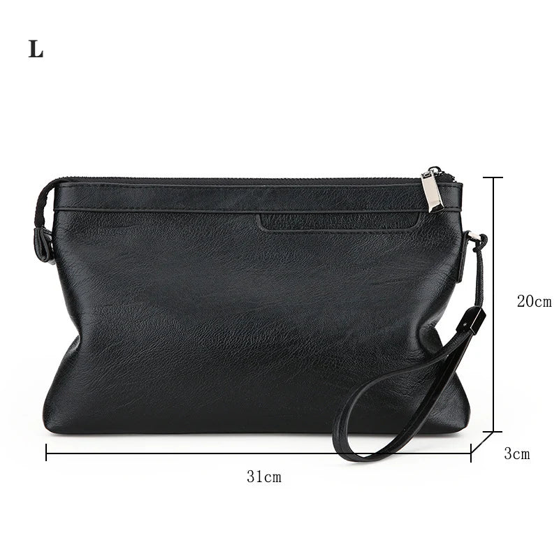 Pochette Homme Plate Marron Foncé – Zippée, Multi-Poches L'artisan Cuir